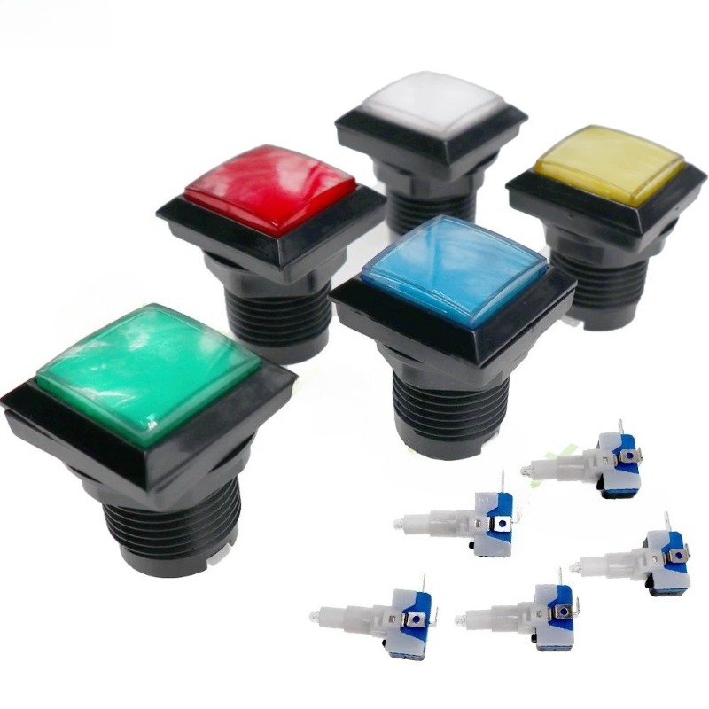 Arcade Game Cabinet - 10 peças de botões quadrados universais
