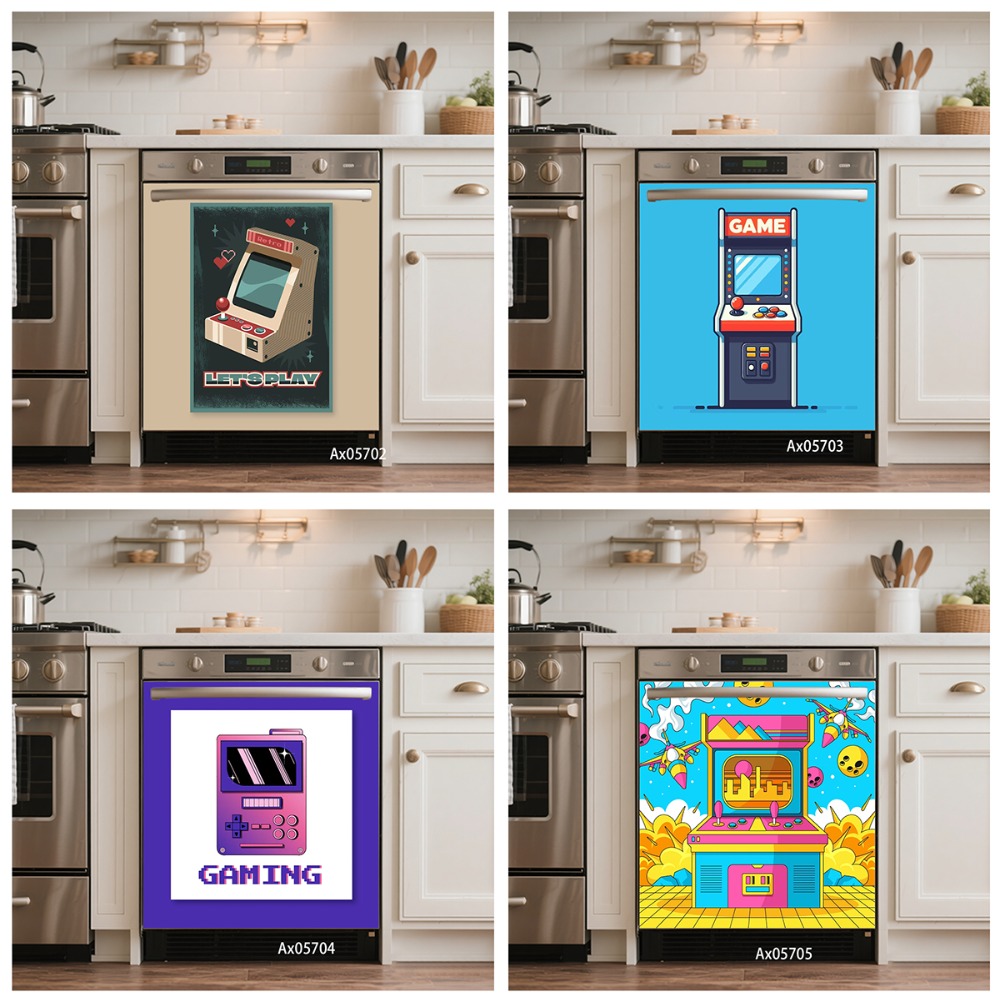 Arcade Game Cabinet - Adesivo Decorativo Retrô Pixel dos Anos